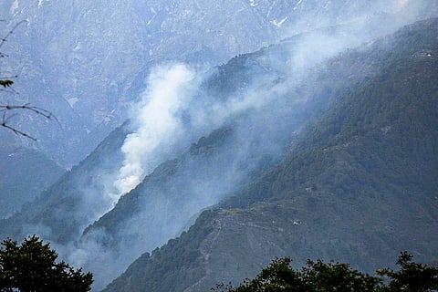 Fire in Dhauladhar Range forest